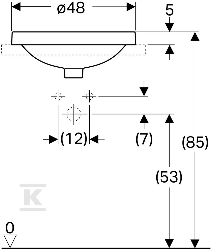 Variform Umywalka wpuszczana w blat, - 500.706.00.2