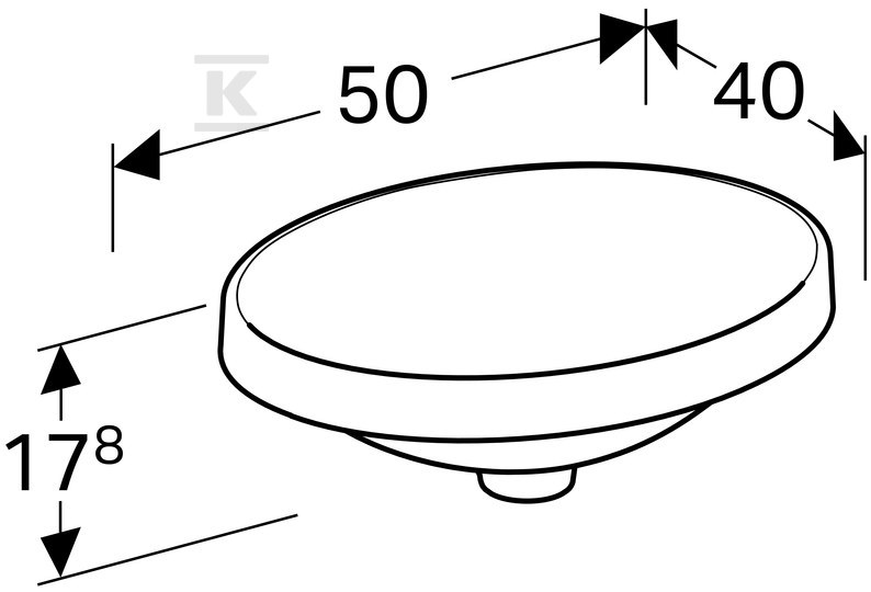 Variform washbasin recessed into the - 500.710.00.2