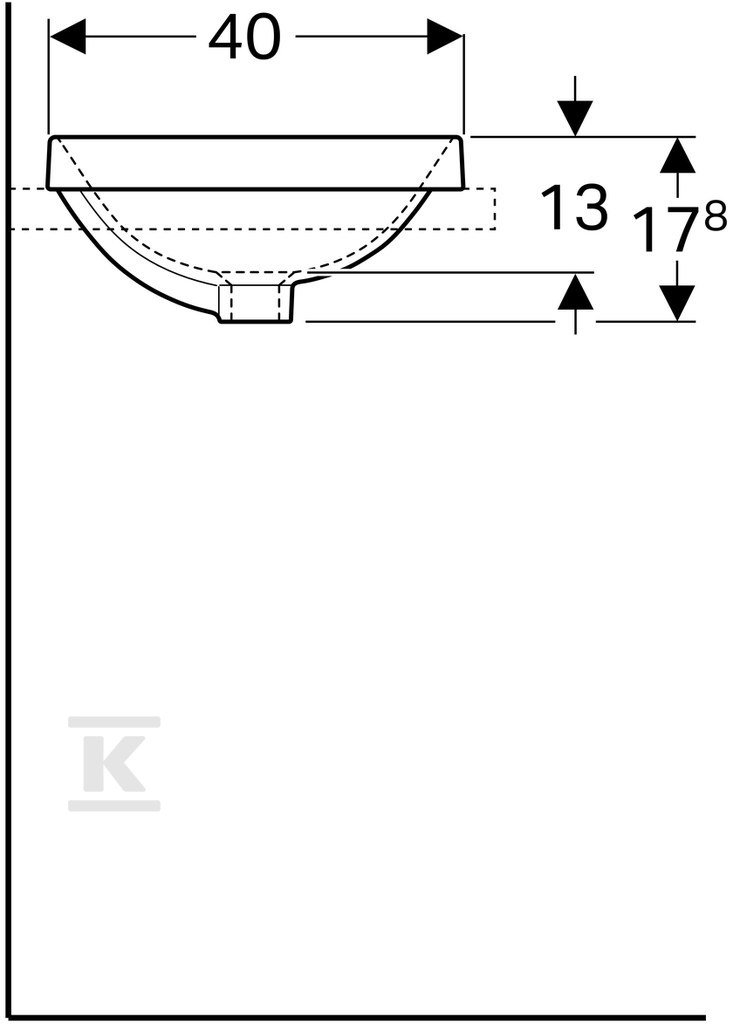 Variform washbasin recessed into the - 500.710.00.2