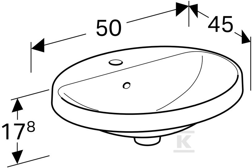 Variform Umywalka wpuszczana w blat, - 500.712.00.2