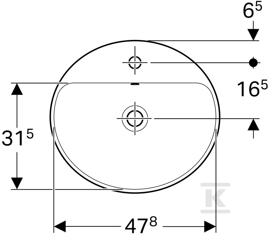 Variform Umywalka wpuszczana w blat, - 500.712.00.2