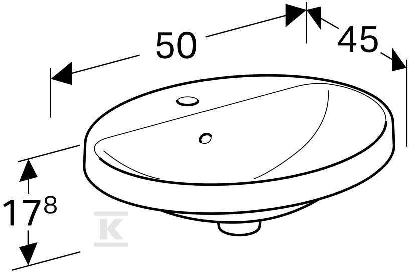 Variform Umywalka wpuszczana w blat, - 500.712.01.2