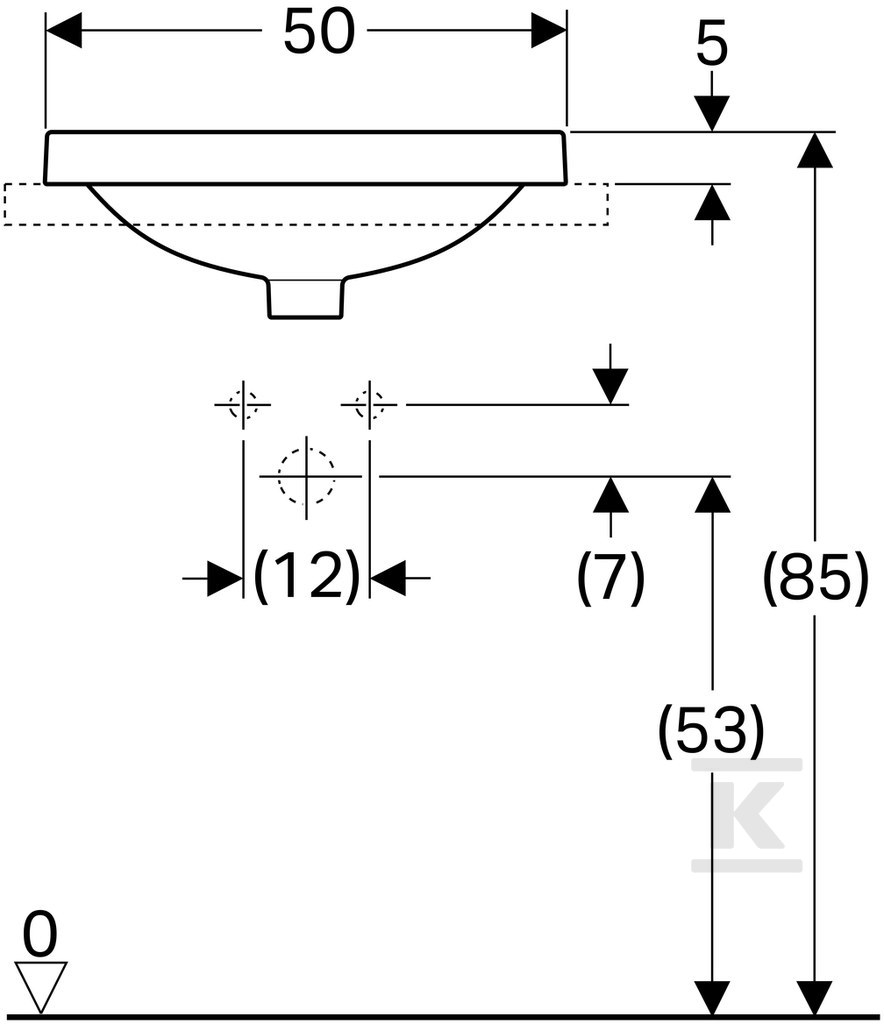 Variform Umywalka wpuszczana w blat, - 500.712.01.2