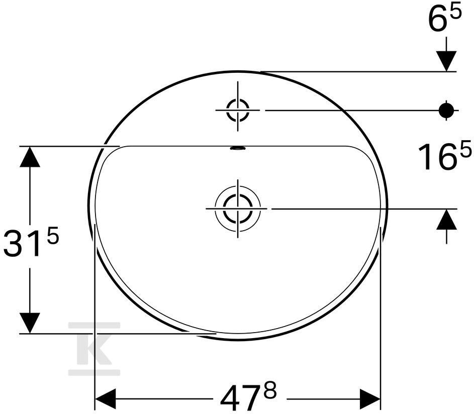 Variform Umywalka wpuszczana w blat, - 500.712.01.2