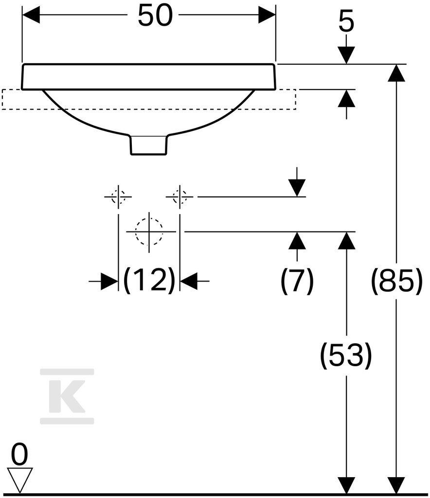 Variform Umywalka wpuszczana w blat, - 500.714.00.2