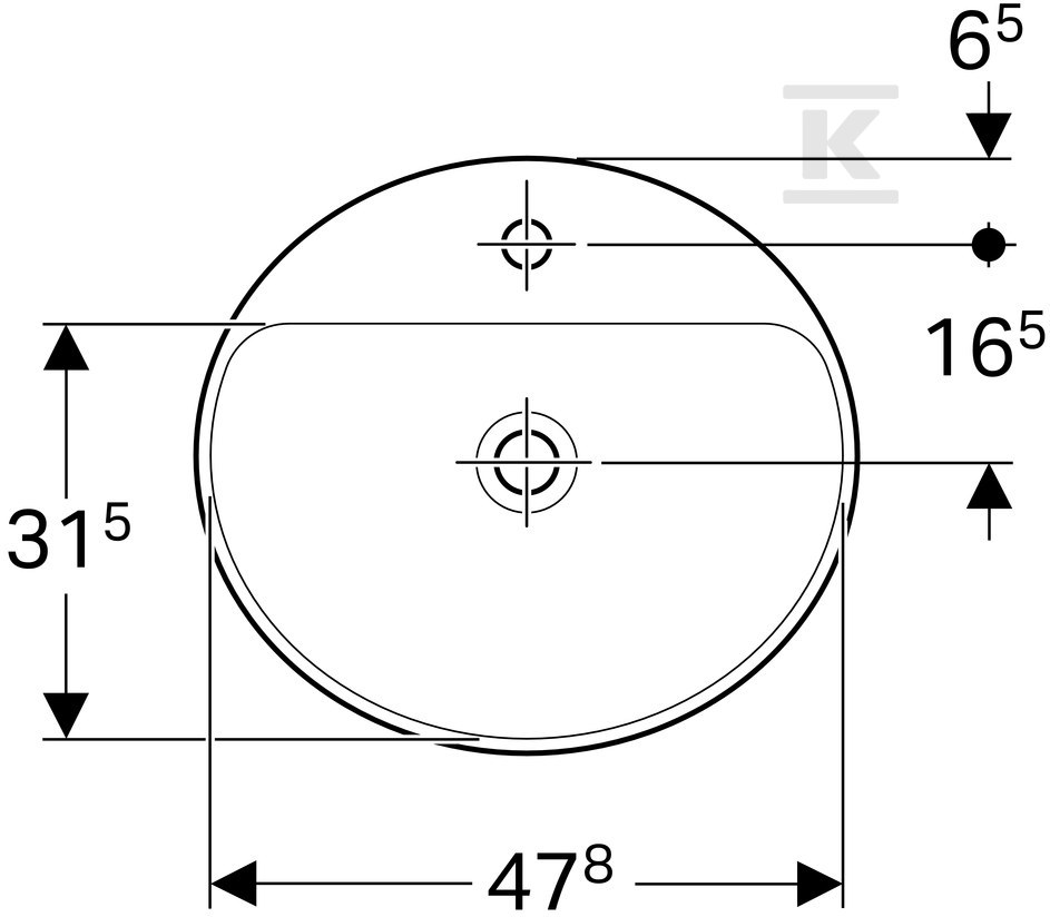 Variform Umywalka wpuszczana w blat, - 500.714.01.2