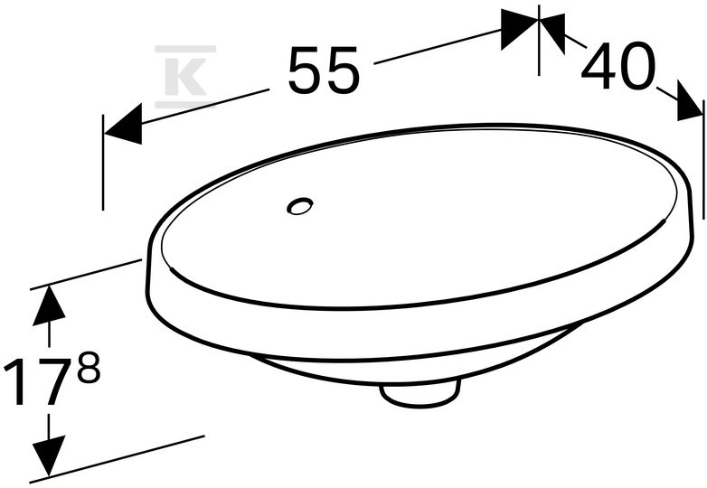 Variform Umywalka wpuszczana w blat, - 500.716.00.2