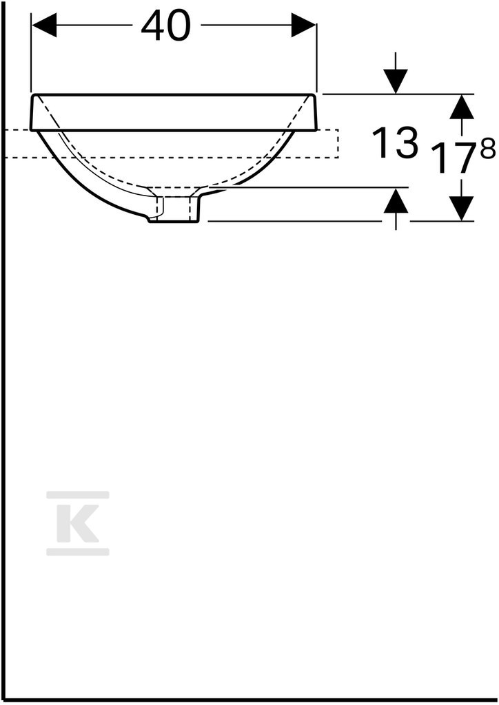 Variform washbasin recessed into the - 500.716.01.2