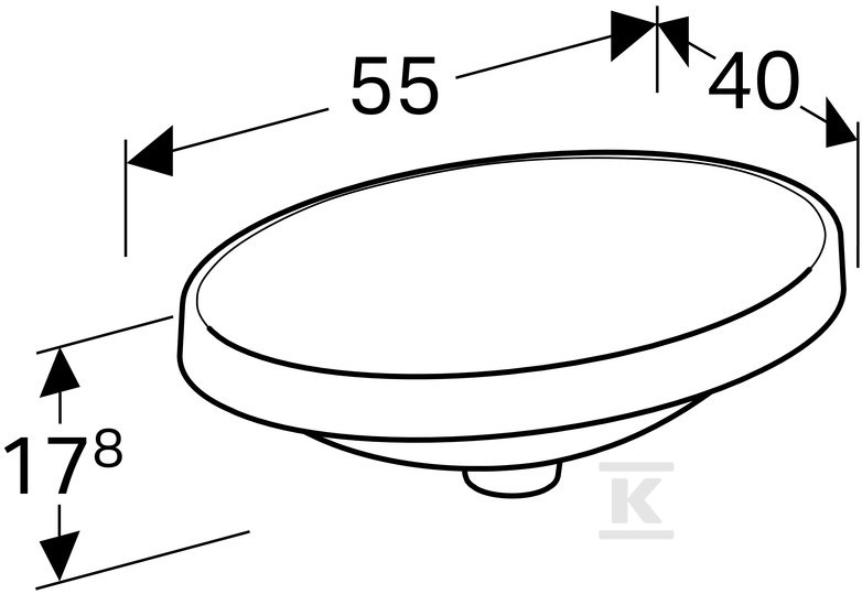 Variform Umywalka wpuszczana w blat, - 500.718.01.2