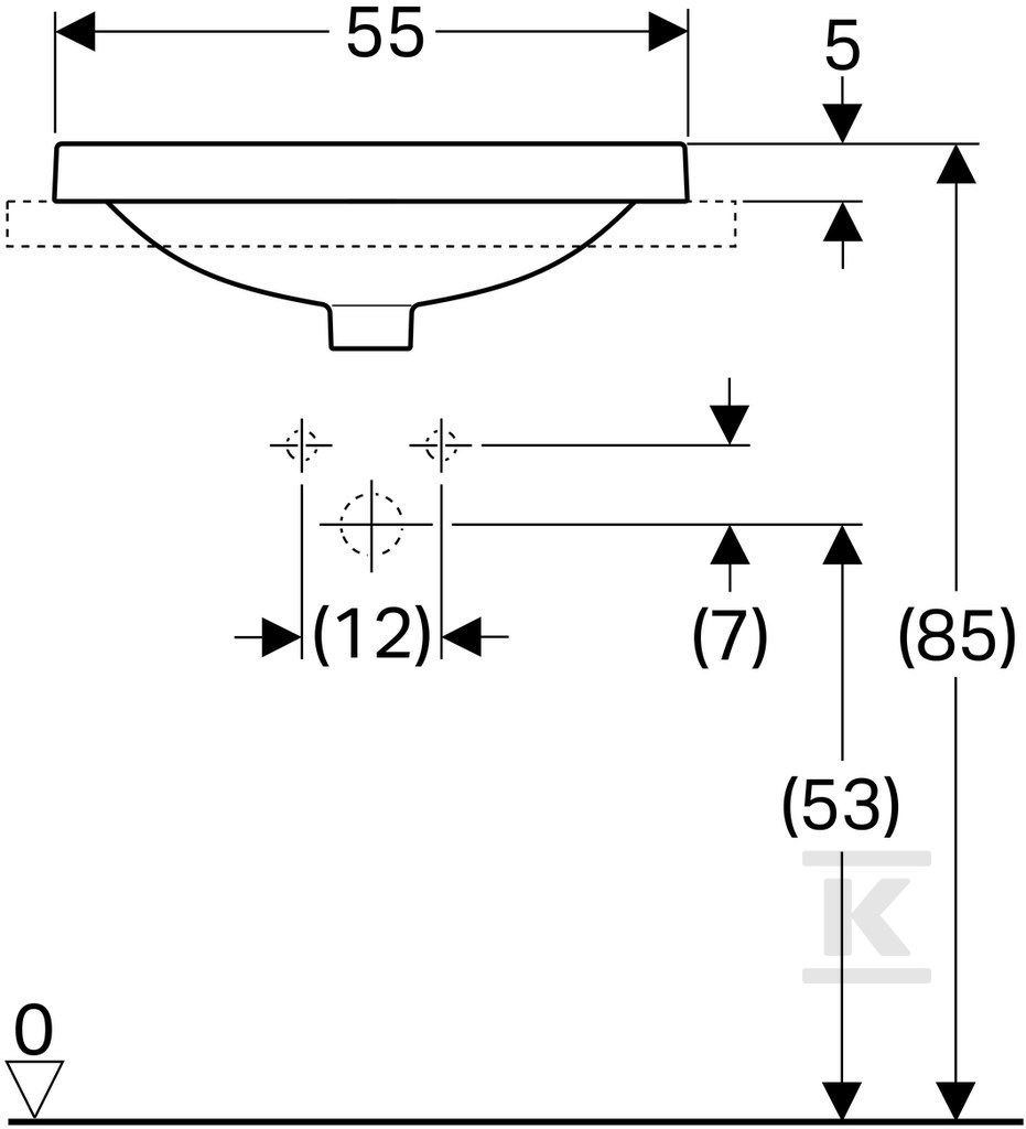 Variform Umywalka wpuszczana w blat, - 500.718.01.2