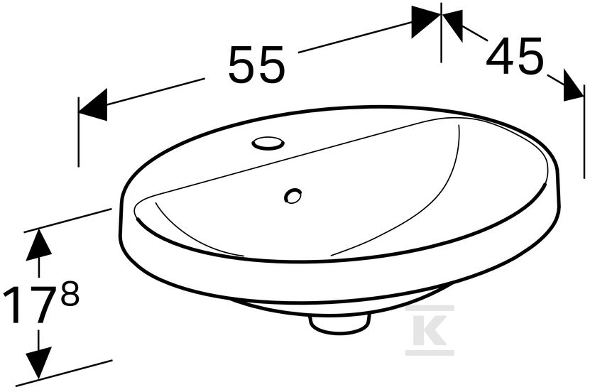 Variform Umywalka wpuszczana w blat, - 500.720.00.2