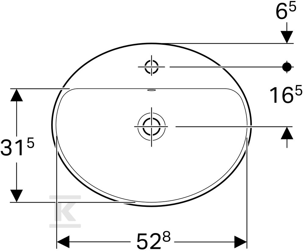 Variform Umywalka wpuszczana w blat, - 500.720.00.2