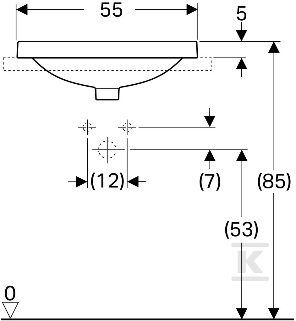 Variform Umywalka wpuszczana w blat, - 500.720.01.2