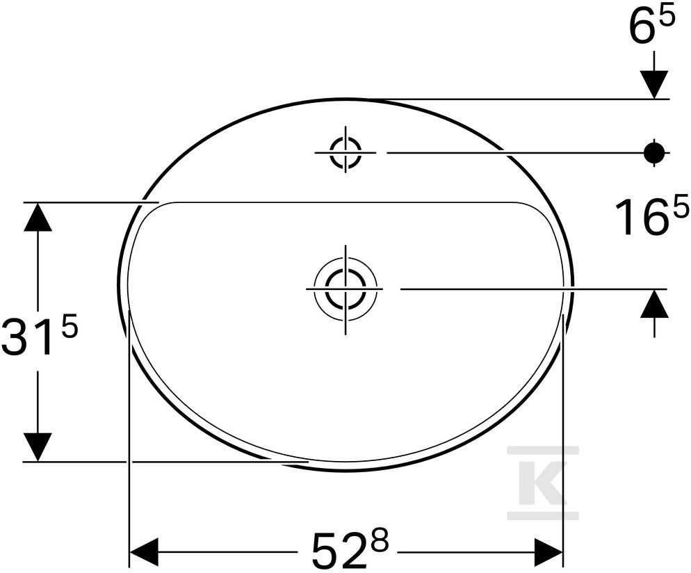 Variform Umywalka wpuszczana w blat, - 500.722.01.2