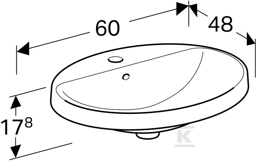 Variform Umywalka wpuszczana w blat, - 500.724.00.2