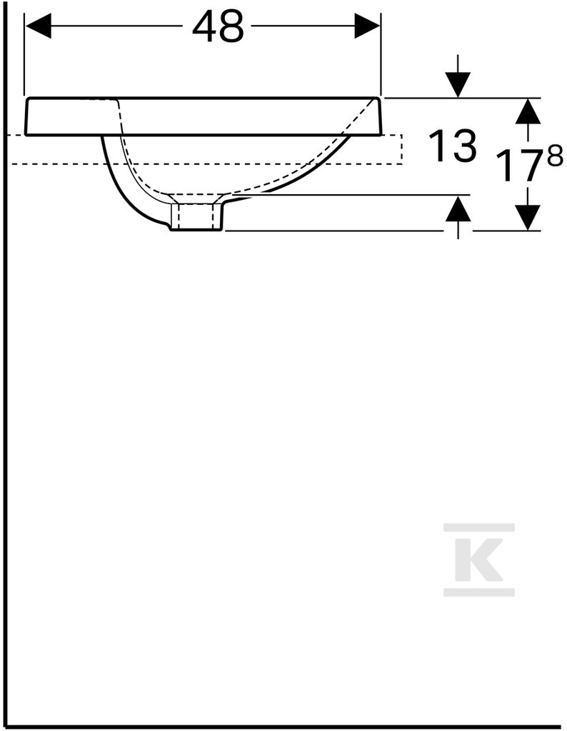 Variform Umywalka wpuszczana w blat, - 500.724.00.2