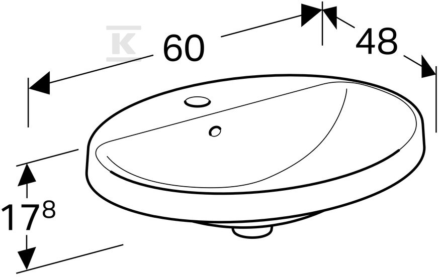 Variform Umywalka wpuszczana w blat, - 500.724.01.2