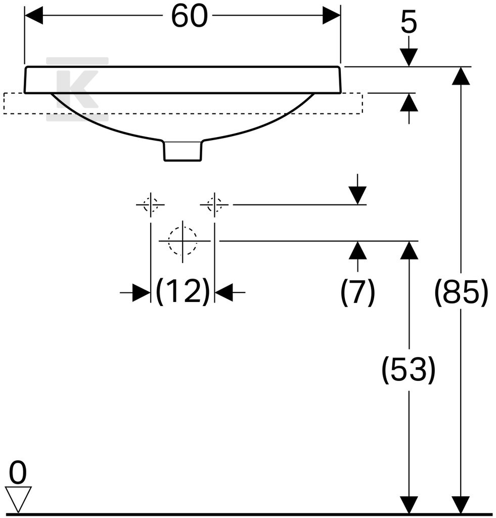 Variform Umywalka wpuszczana w blat, - 500.724.01.2