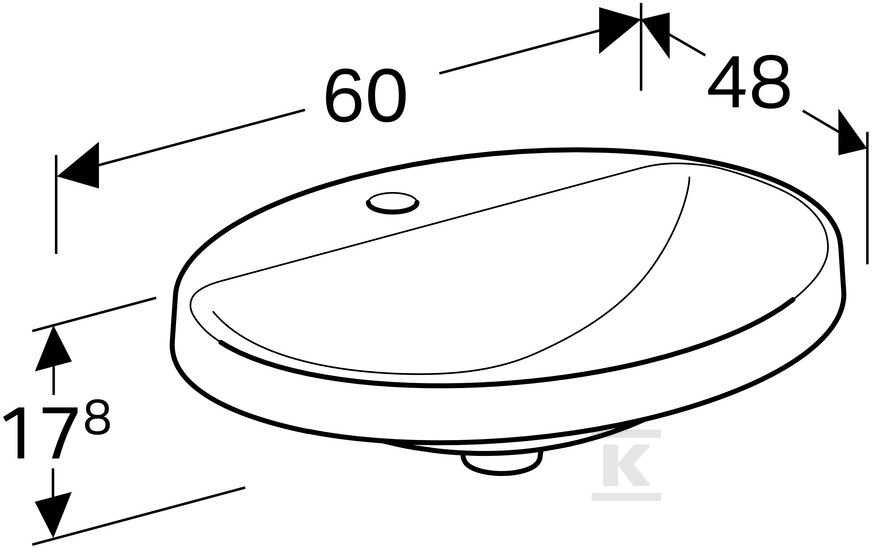 Variform Umywalka wpuszczana w blat, - 500.726.00.2