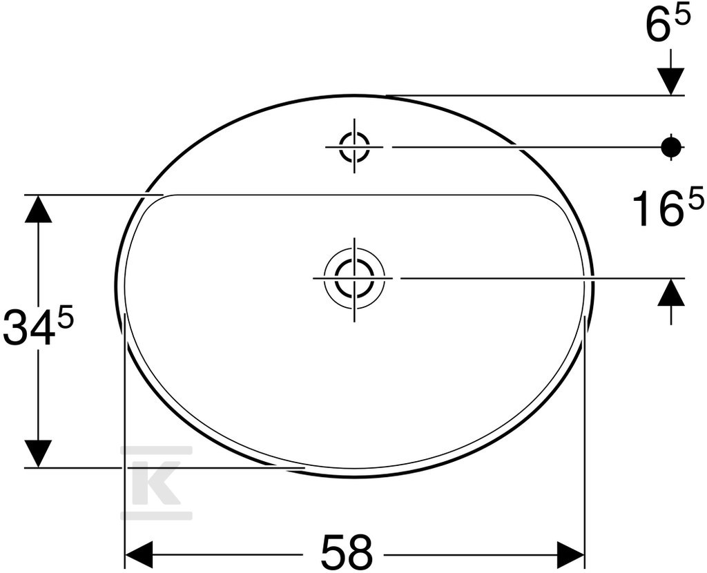 Variform Umywalka wpuszczana w blat, - 500.726.00.2