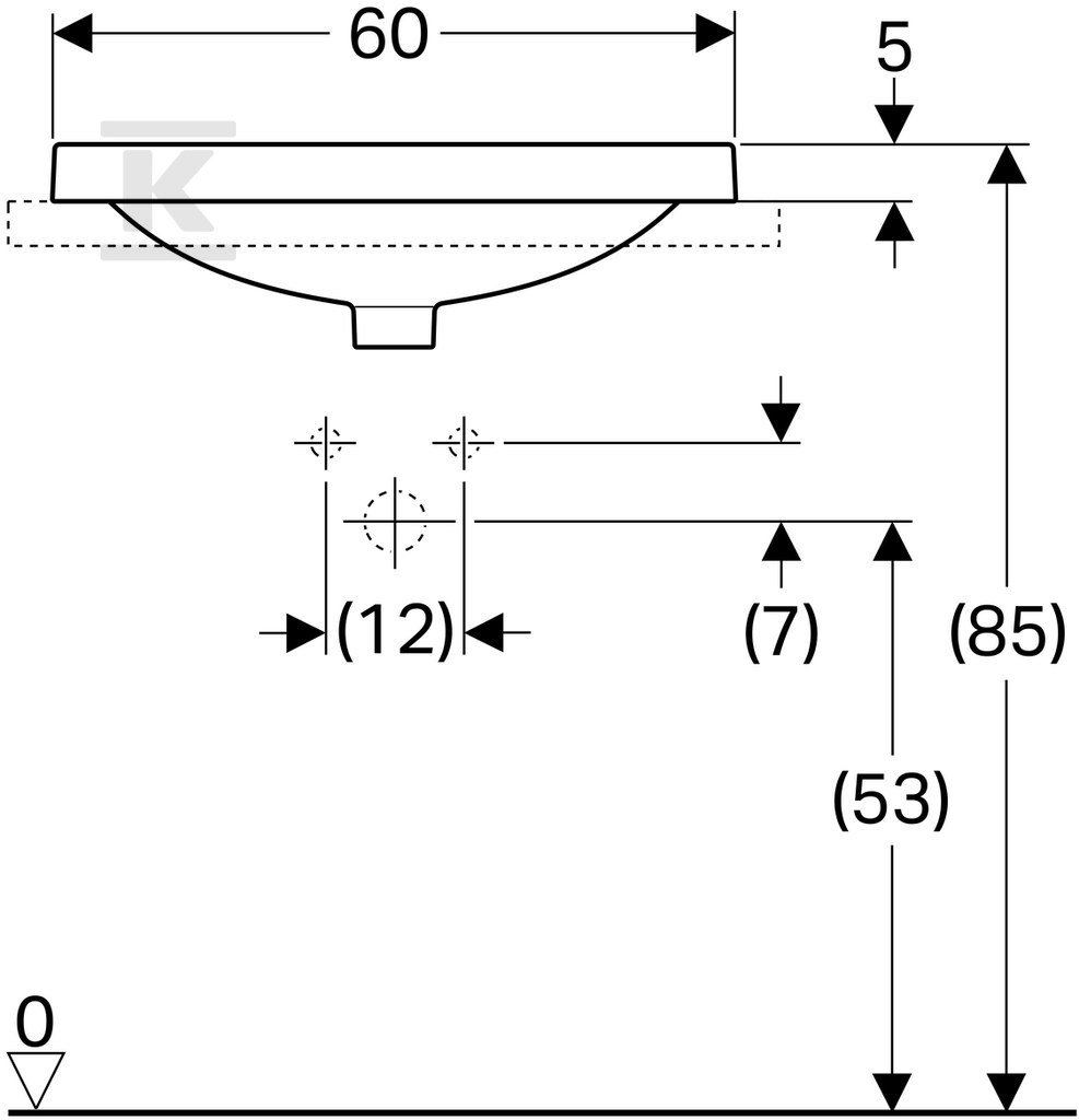 Variform Umywalka wpuszczana w blat, - 500.728.00.2