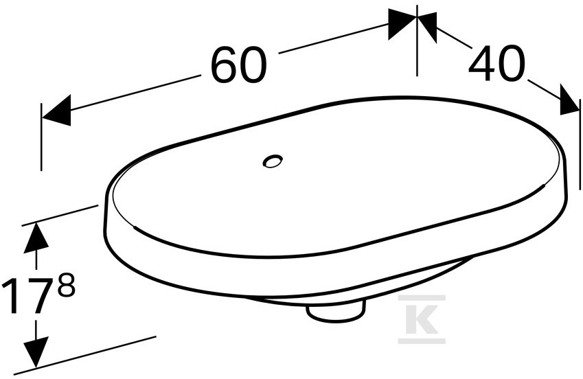 Variform washbasin recessed into the - 500.728.01.2