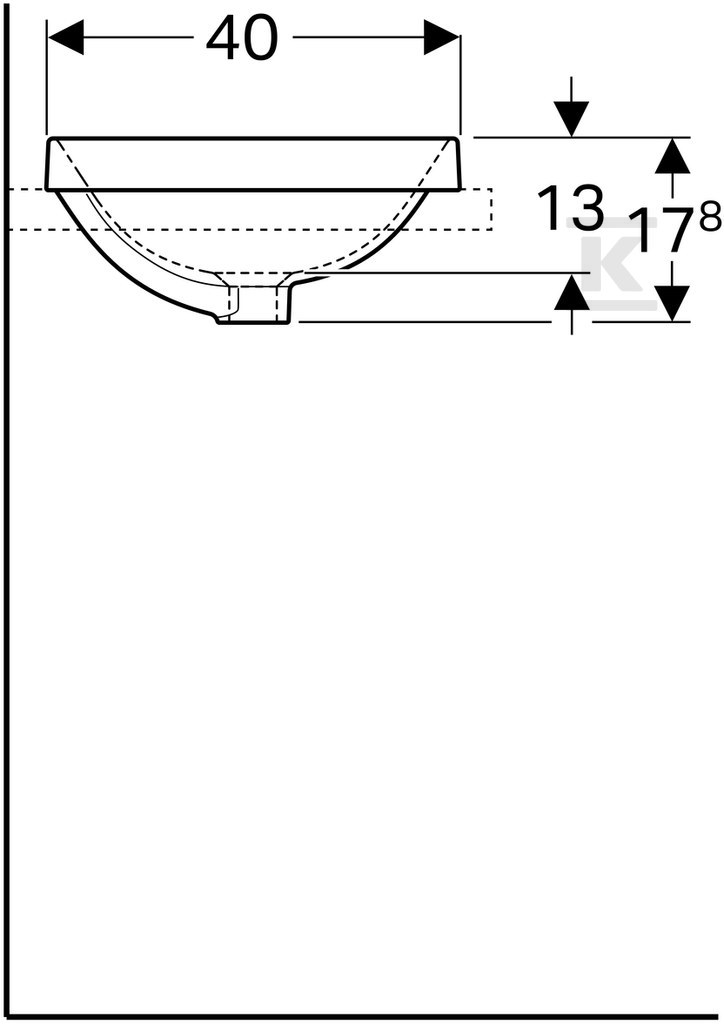 Variform washbasin recessed into the - 500.728.01.2