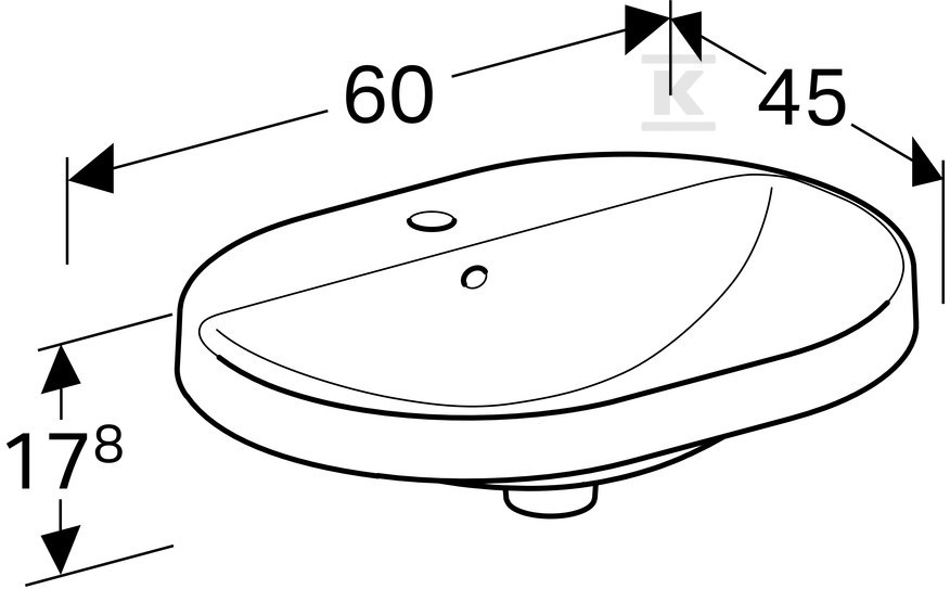 Variform Umywalka wpuszczana w blat, - 500.732.00.2