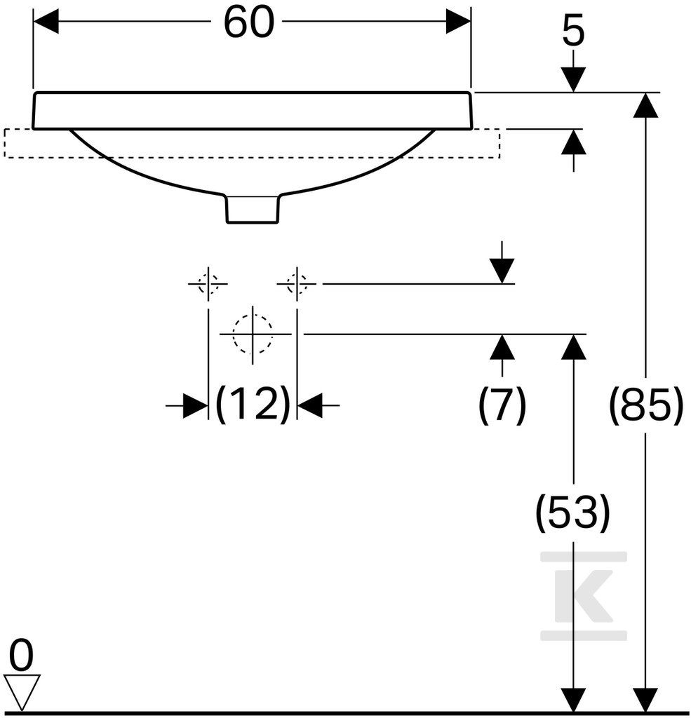 Variform Umywalka wpuszczana w blat, - 500.732.00.2