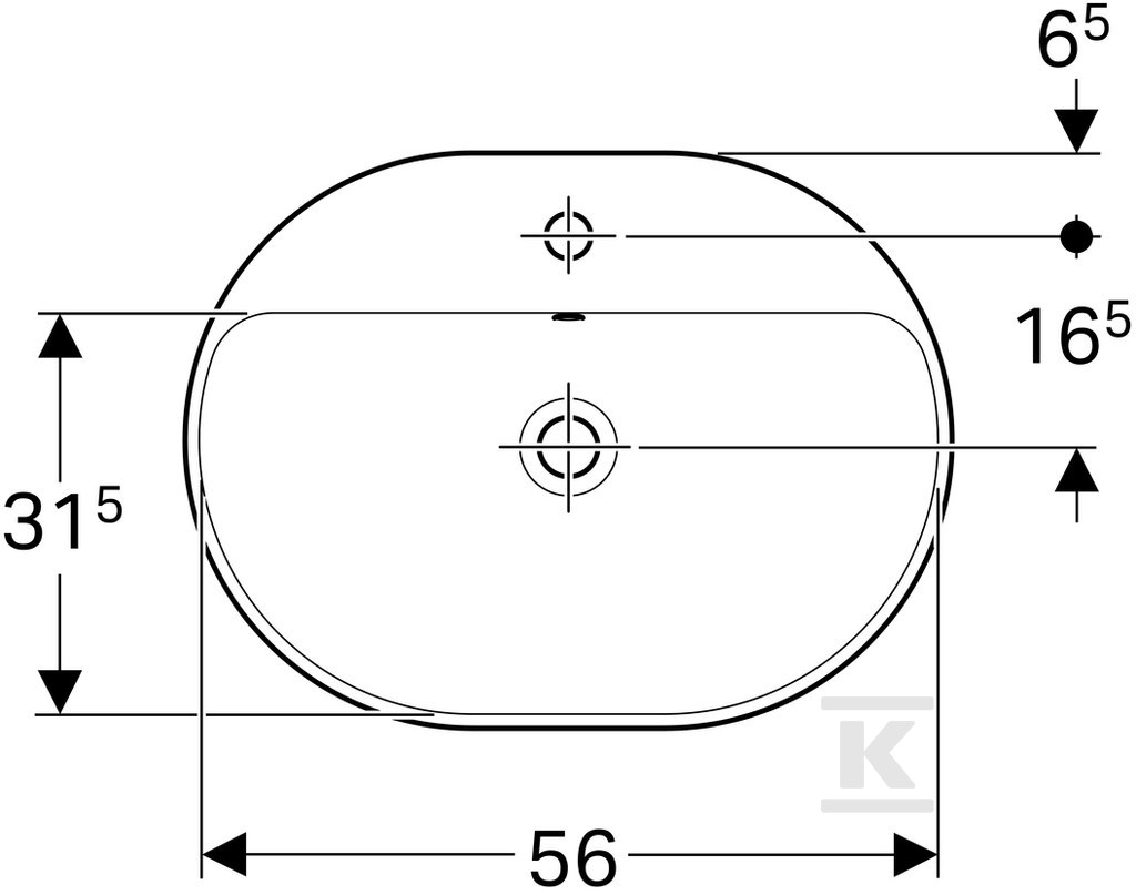 Variform Umywalka wpuszczana w blat, - 500.732.00.2