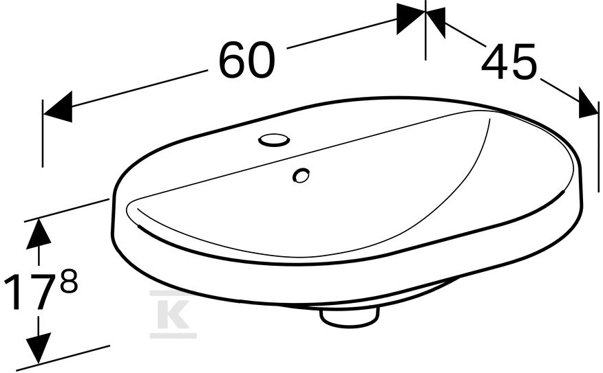 Variform Umywalka wpuszczana w blat, - 500.732.01.2