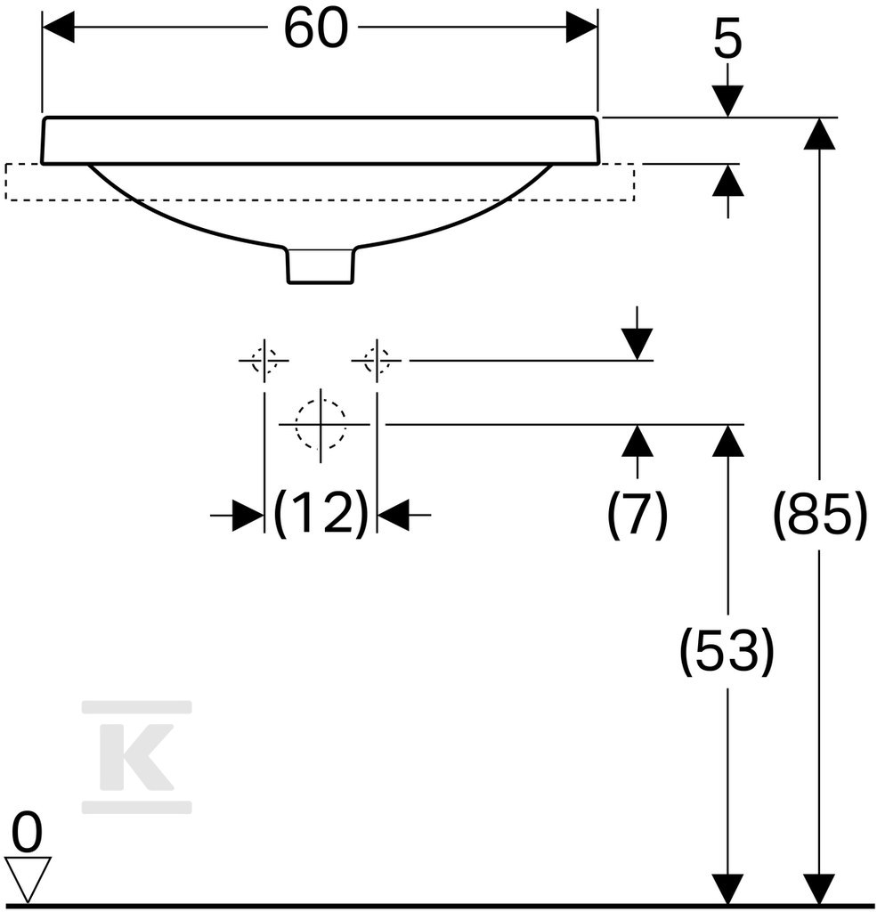 Variform Umywalka wpuszczana w blat, - 500.734.00.2