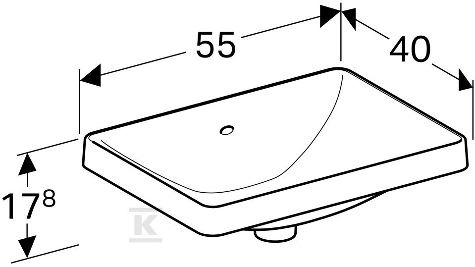 Variform Umywalka wpuszczana w blat, - 500.736.00.2