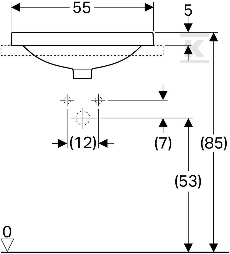 Variform Umywalka wpuszczana w blat, - 500.736.00.2