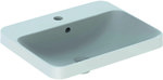 Variform washbasin recessed into the countertop, rectangular, B55 cm, H17.8 cm, T45 cm, with overflow, with tap hole