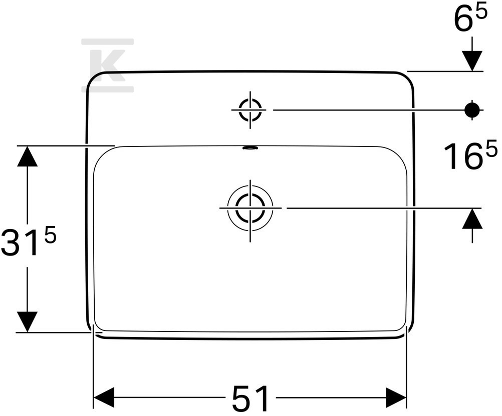 Variform Umywalka wpuszczana w blat, - 500.740.01.2