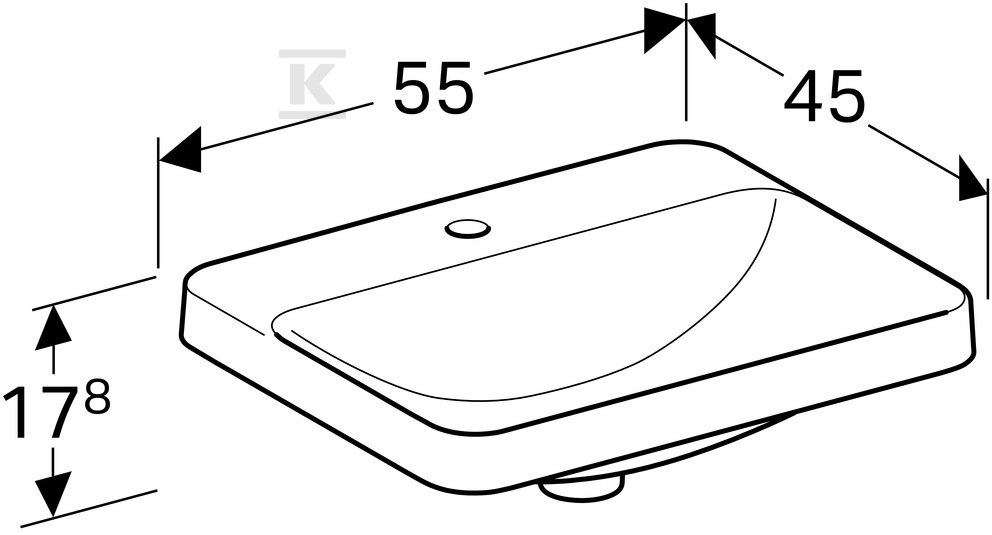 Variform Umywalka wpuszczana w blat, - 500.742.00.2