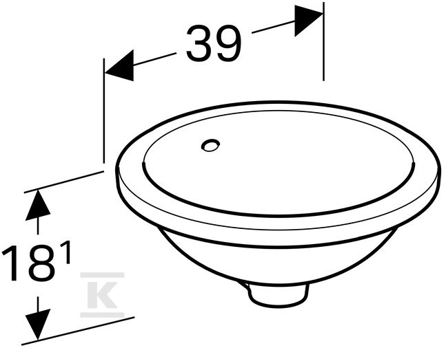 Variform Umywalka podblatowa, okrągła, - 500.744.00.2