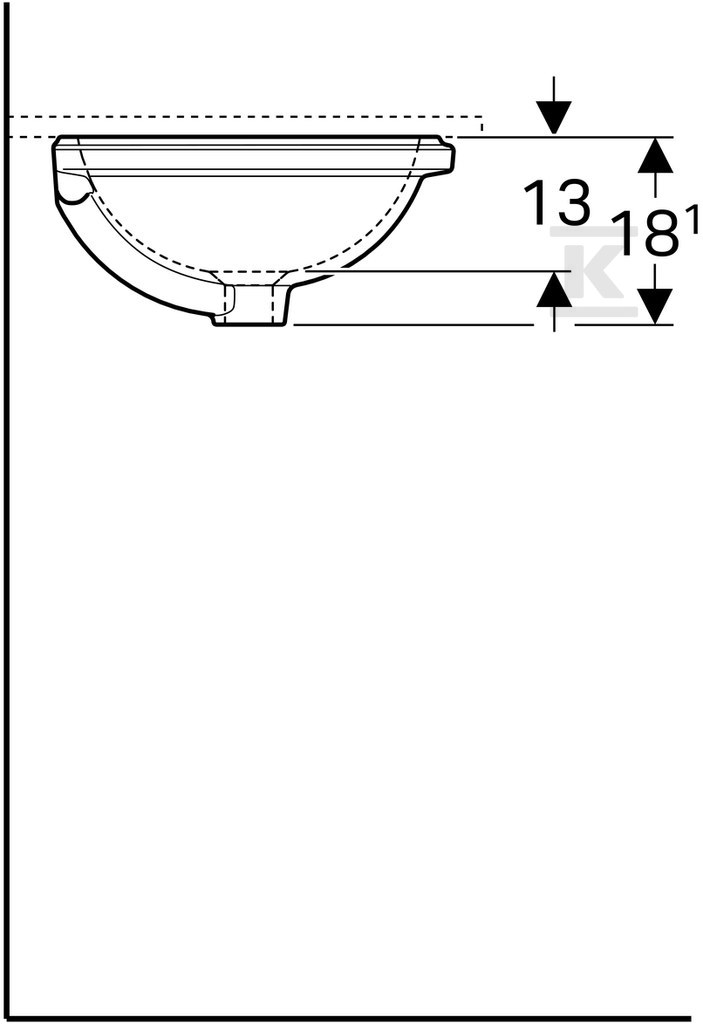 Variform undercounter washbasin, round, - 500.744.01.2