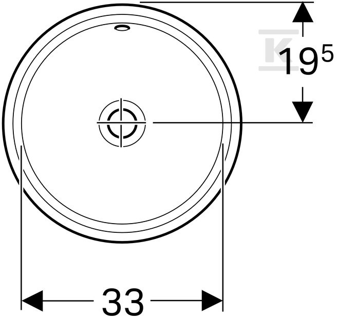 Variform undercounter washbasin, round, - 500.744.01.2