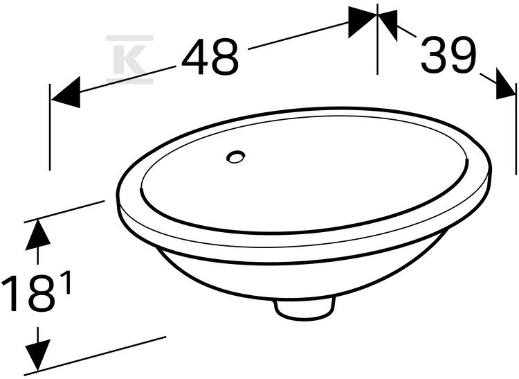 Variform Umywalka podblatowa, owalna, - 500.748.00.2