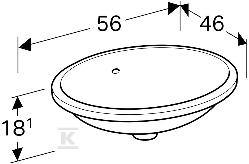 Variform Umywalka podblatowa, owalna, - 500.752.01.2