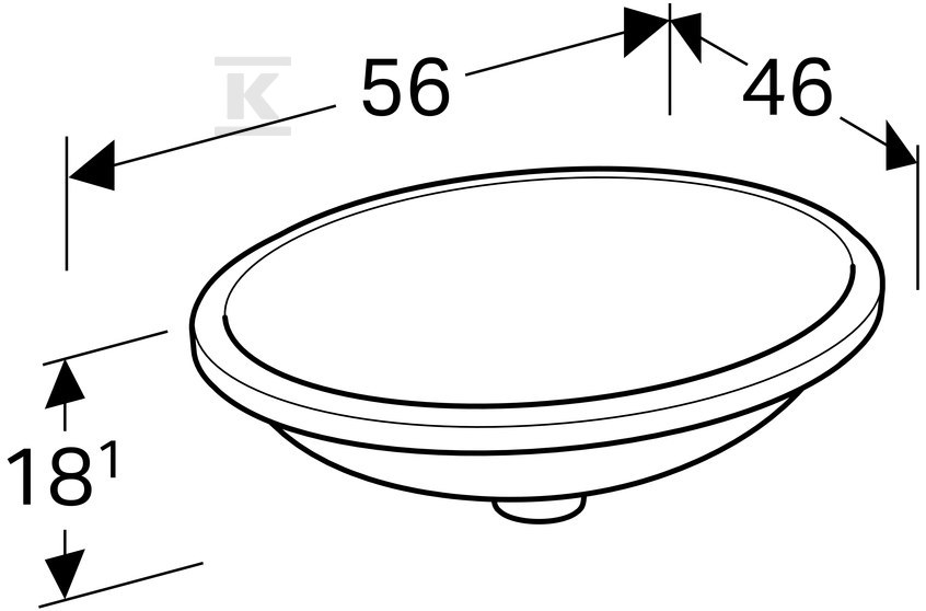 Variform Umywalka podblatowa, owalna, - 500.754.01.2