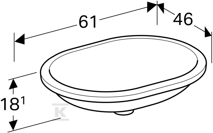 Variform undercounter washbasin, - 500.758.01.2