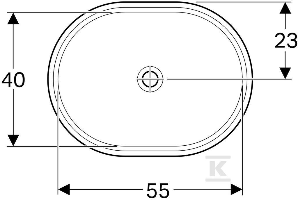 Variform undercounter washbasin, - 500.758.01.2