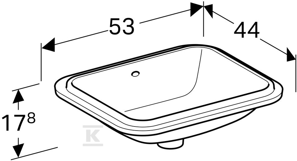 Variform undercounter washbasin, - 500.760.00.2