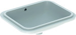 Variform undercounter washbasin, rectangular, B53 cm, H17.8 cm, T44 cm, with overflow, without tap hole, KeraTect