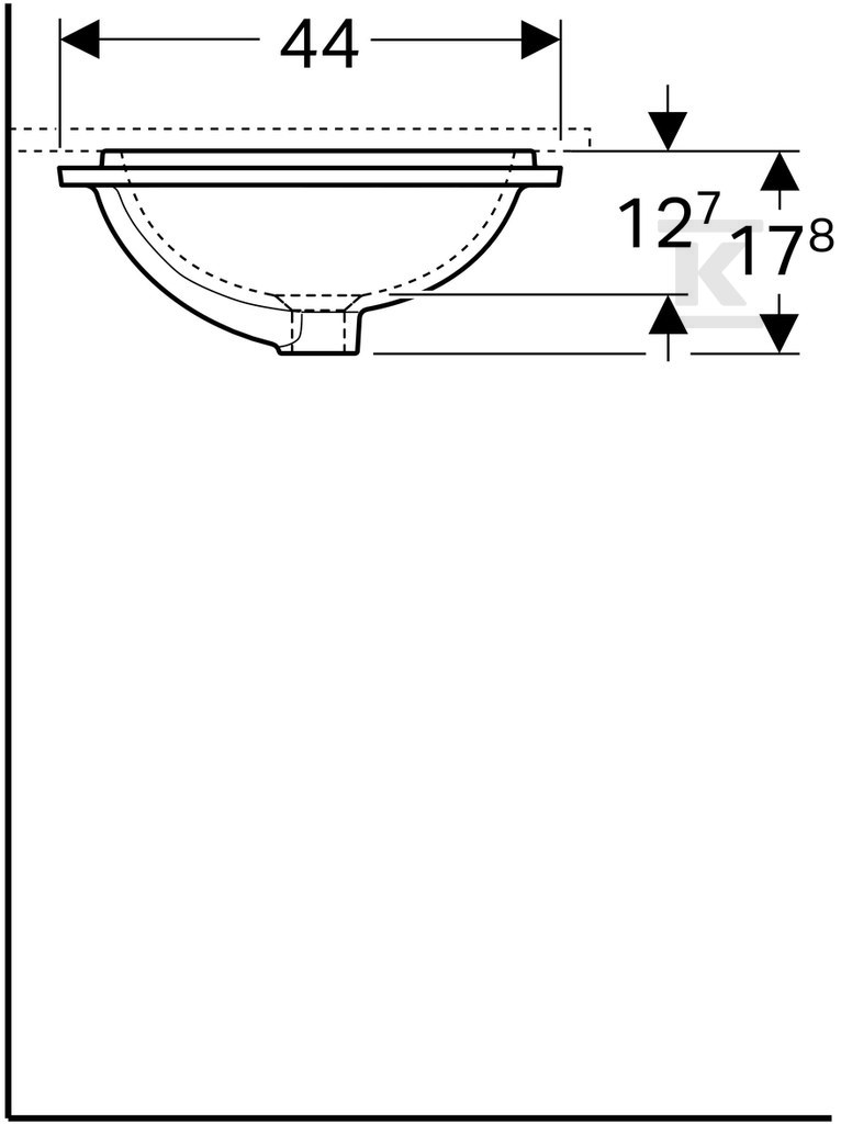 Variform undercounter washbasin, - 500.760.00.2