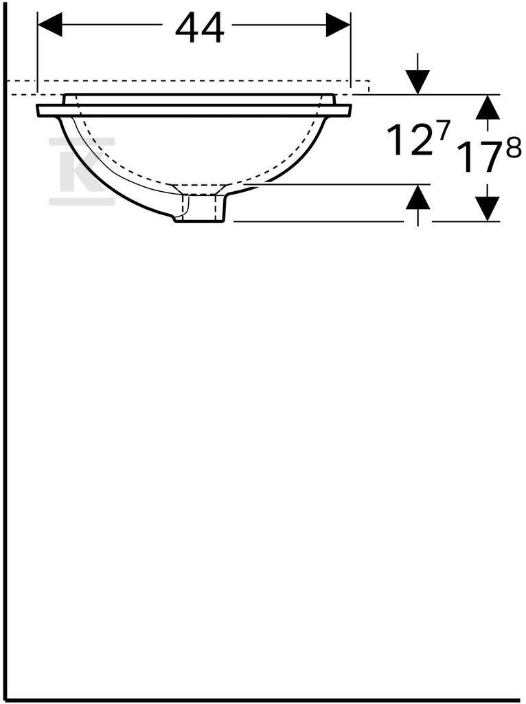 Variform undercounter washbasin, - 500.760.01.2