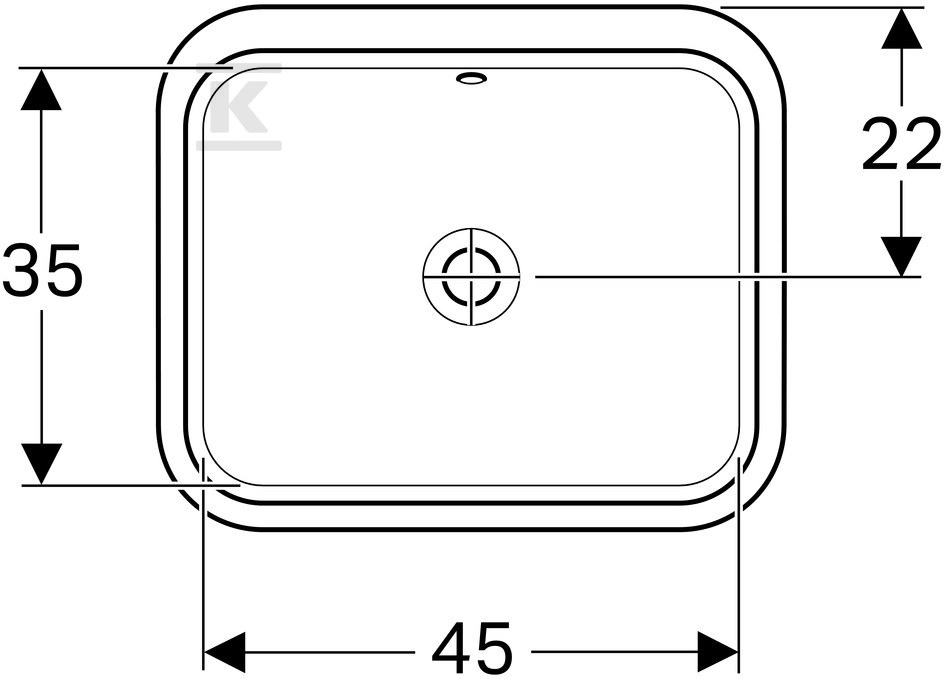 Variform undercounter washbasin, - 500.760.01.2